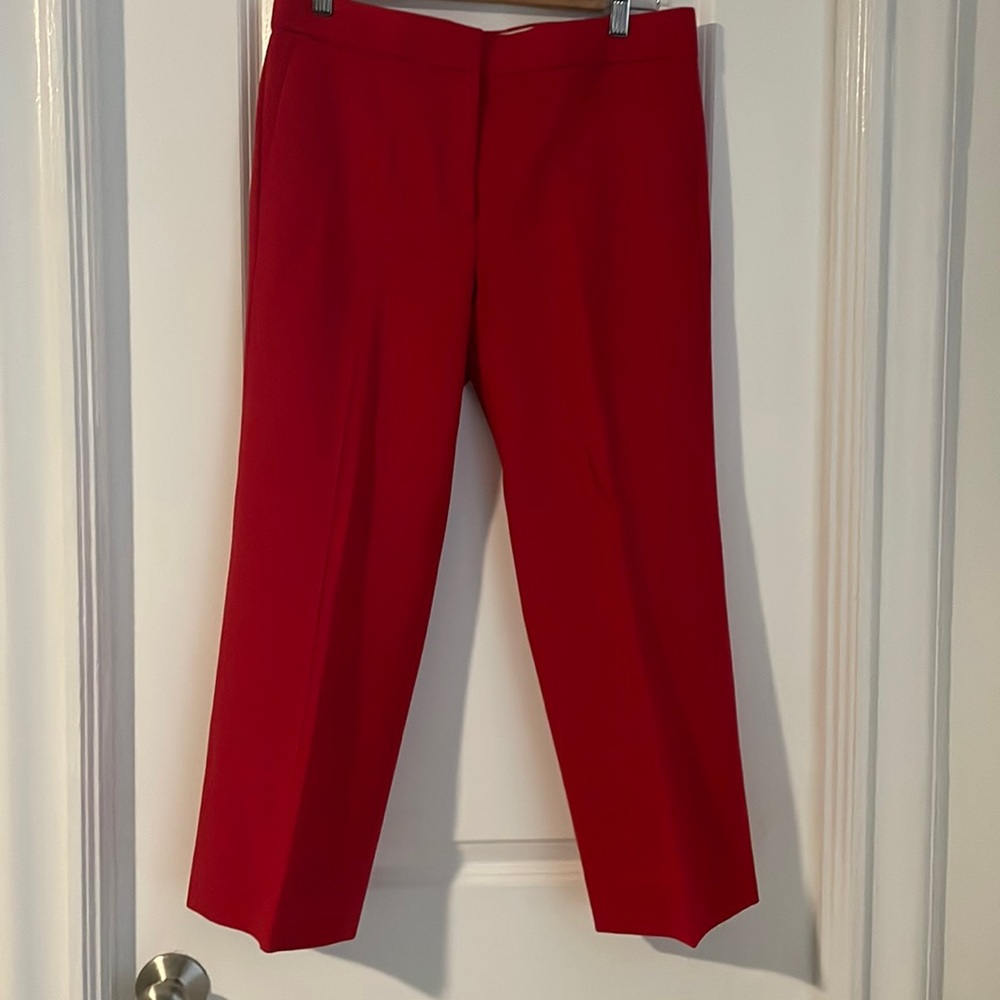 J. Crew  women’s red wool blend cropped pants. Size 6.